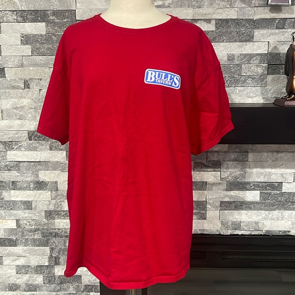 BULL'S TAVERN Size XL BLUE WITH RED 100% COTTON - Picture 1 of 6
